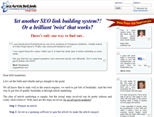 Tablet Screenshot of ezarticlelink.com